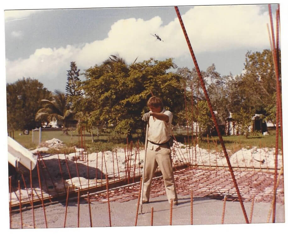 George Steinmetz pouring the foundation 1982
