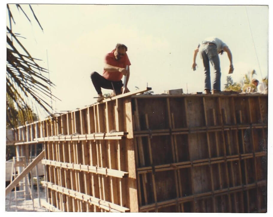 Arnie Steinmetz working on the cistern in 1982